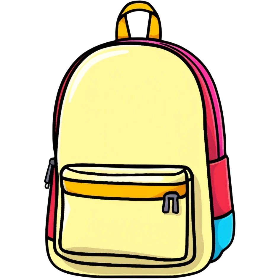 colorful school backpack with supplies emoji
