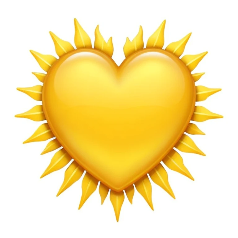 yellow heart with a sunburst background emoji
