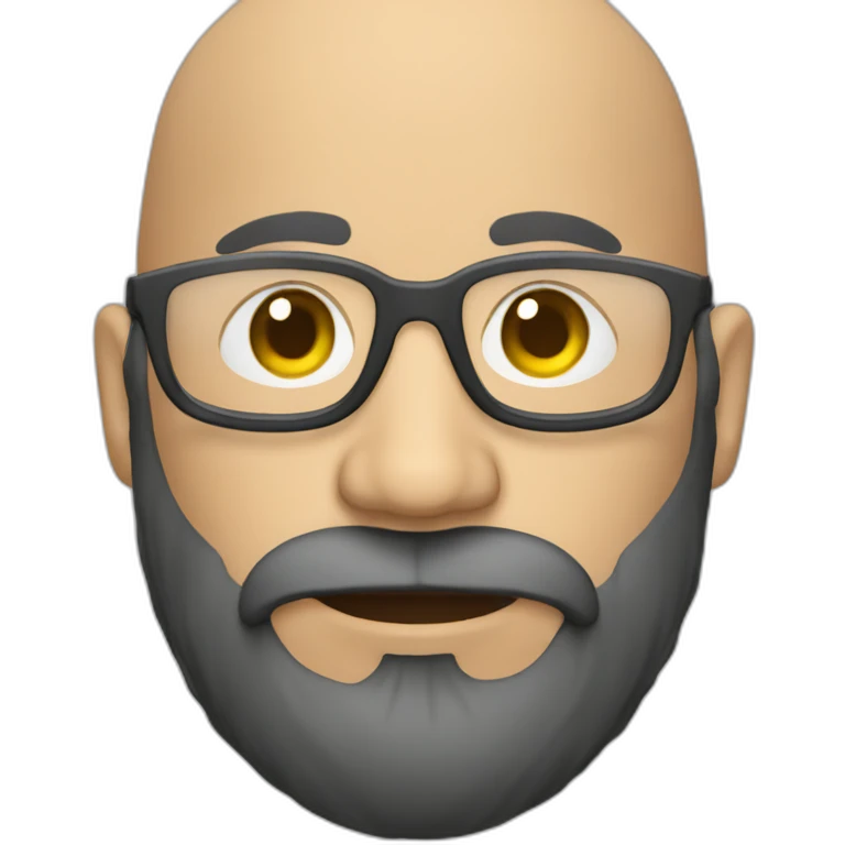 Bald It analyst with beard and glasses emoji