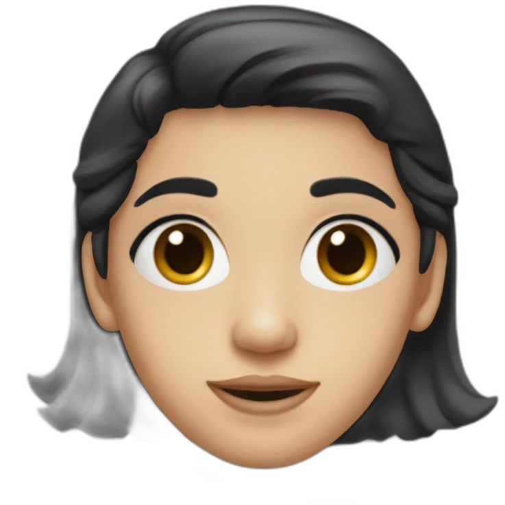 Black hair positive canthal tilt, oval face, facial harmony big eyes, facial symmetry emoji