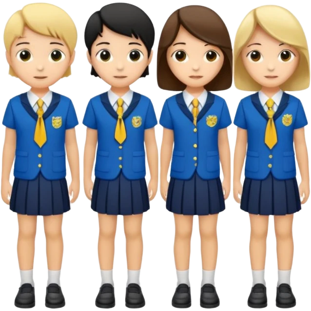 Display a complete set of women's school uniforms emoji