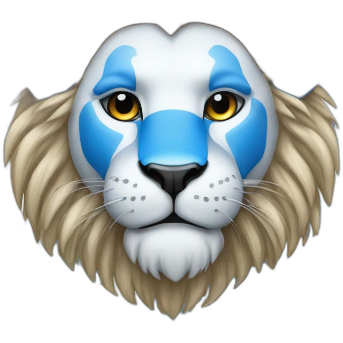 lion in mask blue-white chess color emoji