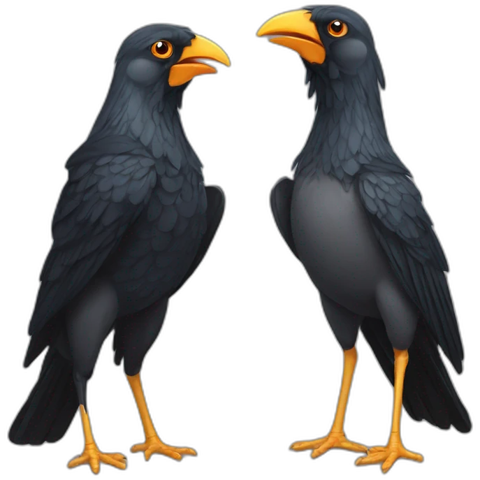 Corbeau et poulet emoji