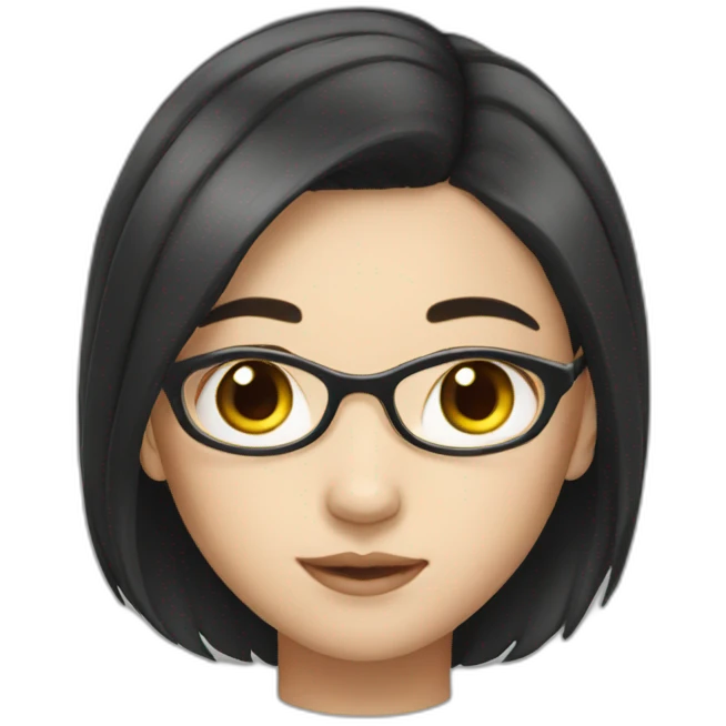 Asian girl with pixie dark hair emoji