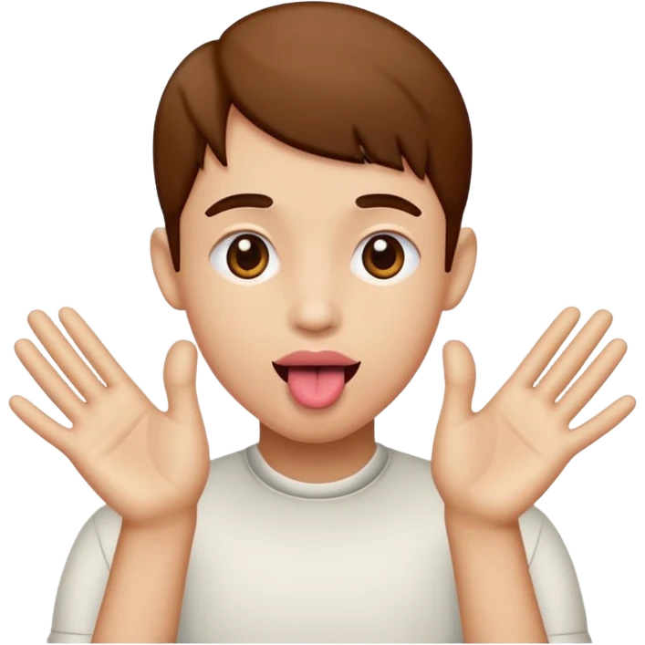 tongue out with hands to the side emoji