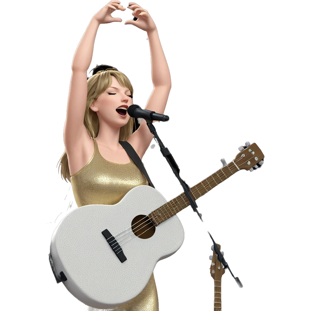 singing girl with guitar closed eyes emoji