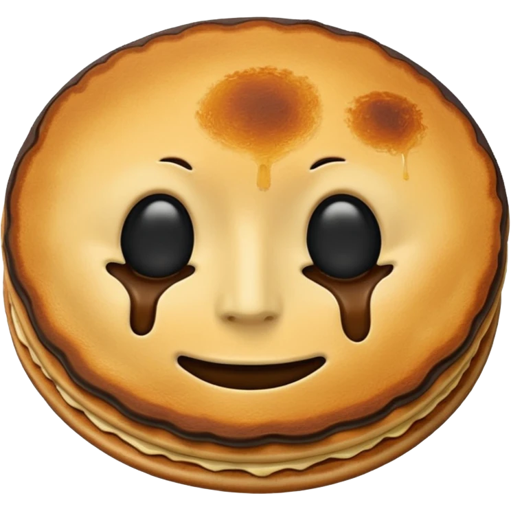 one single burned pancake with no face emoji