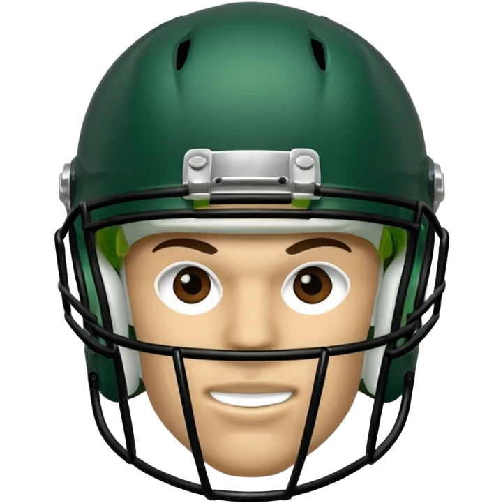 College football player helmet in dark green color  emoji