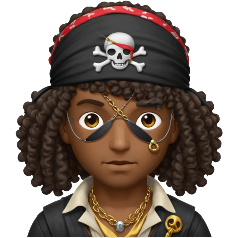 dark pirate curly hair emoji