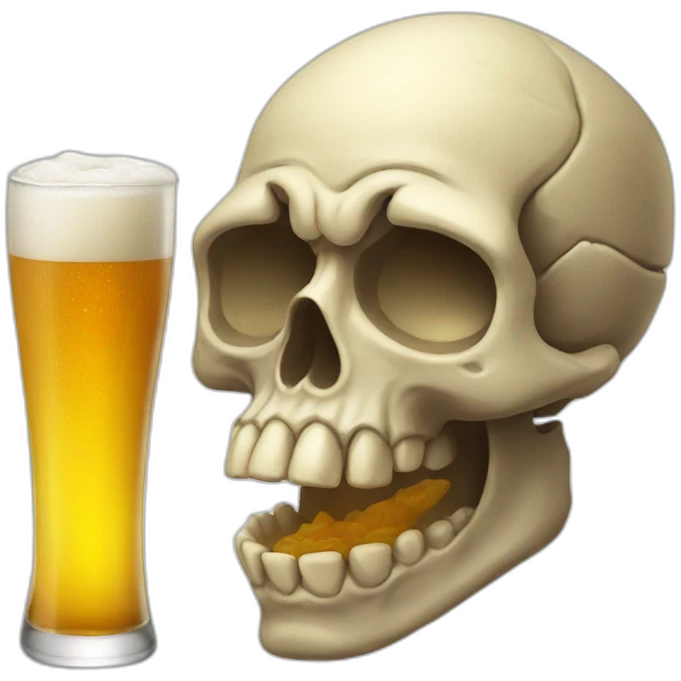skull drink beer emoji