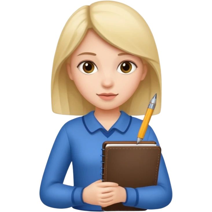 girl with notebook emoji