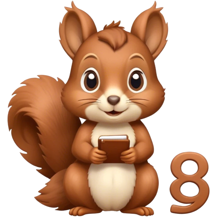 A cute squirrel is doing math problems emoji