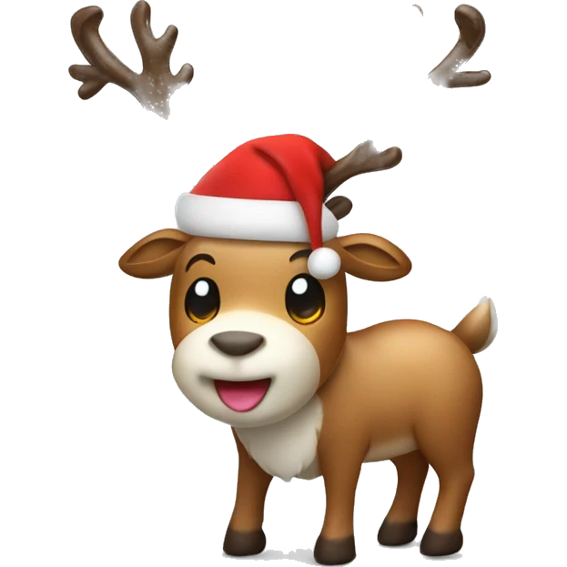 reindeer with santa hat emoji