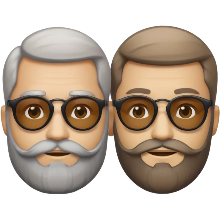 Van u make 2 cool emojis with shades side by side, both have faded hair, one of them should also have faded beard. Beneath the faded beared emoji should have the initials WQ and the other PJ emoji