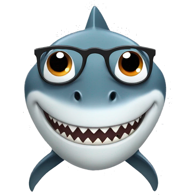 Little shark with glasses  emoji
