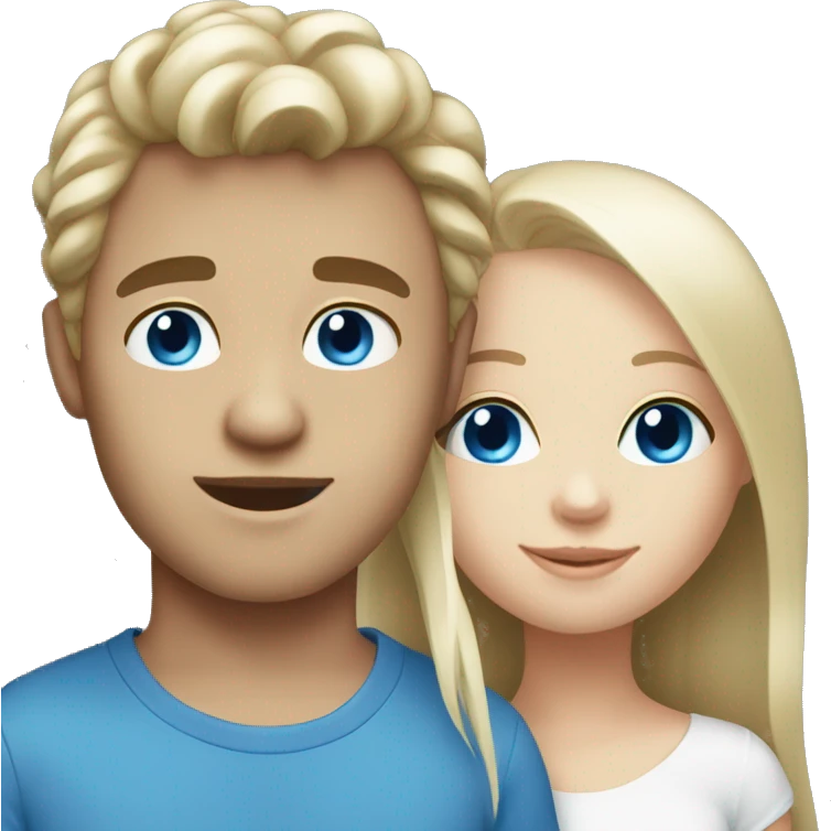 White brunette girl with white blonde blue eyed boy emoji