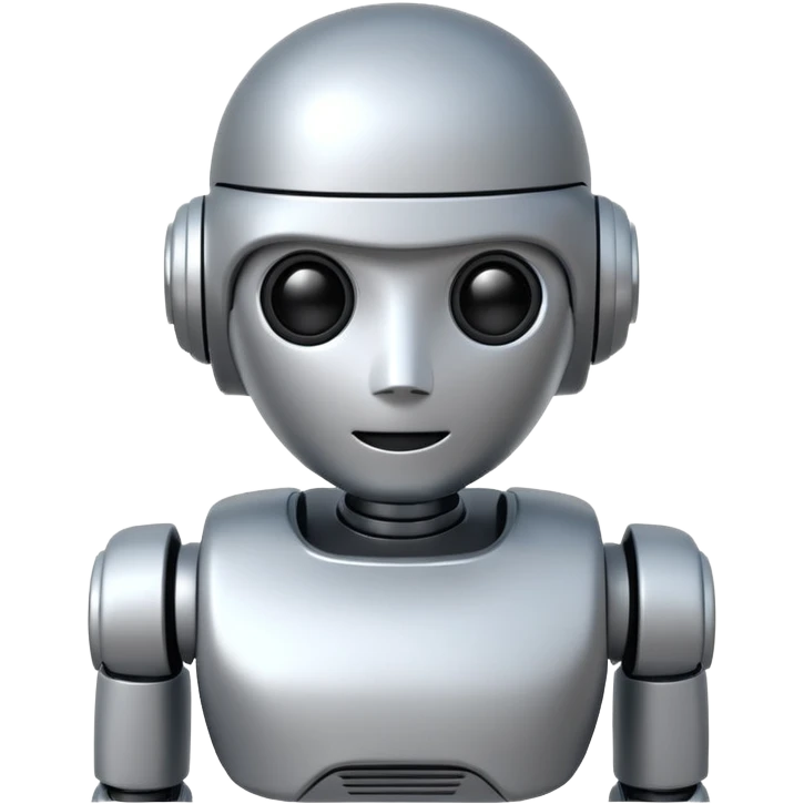ai robot, simple, friendly, futuristic emoji