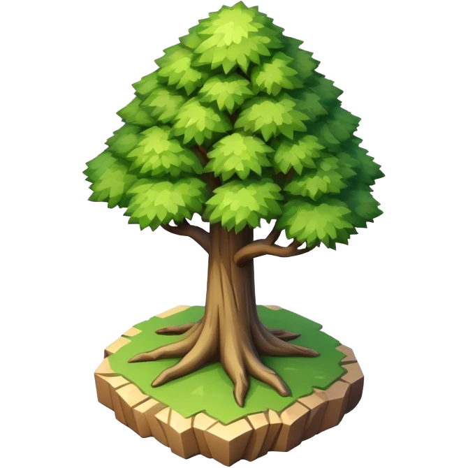 isometric rugged small low detail tree emoji