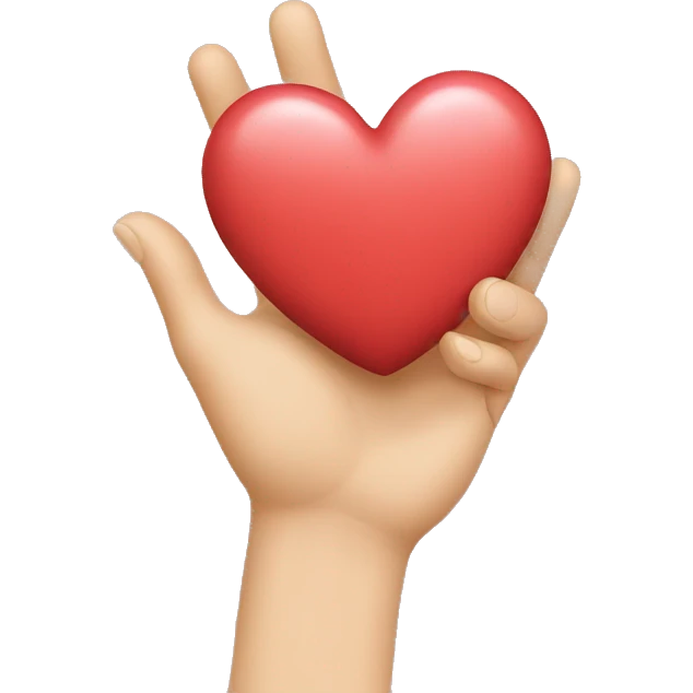 Hand holding heart emoji