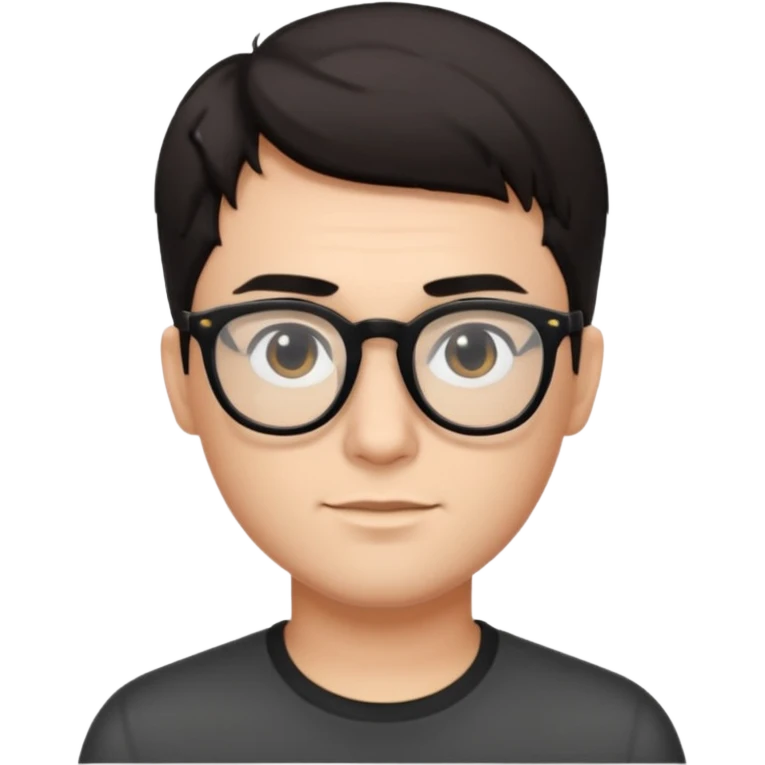 a guy with short dark hair and black glasses emoji
