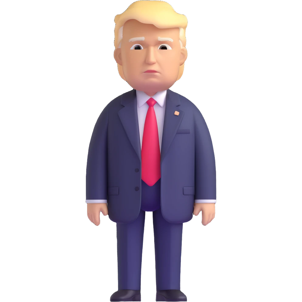 Donald Trump in presidential suit with detailed features emoji