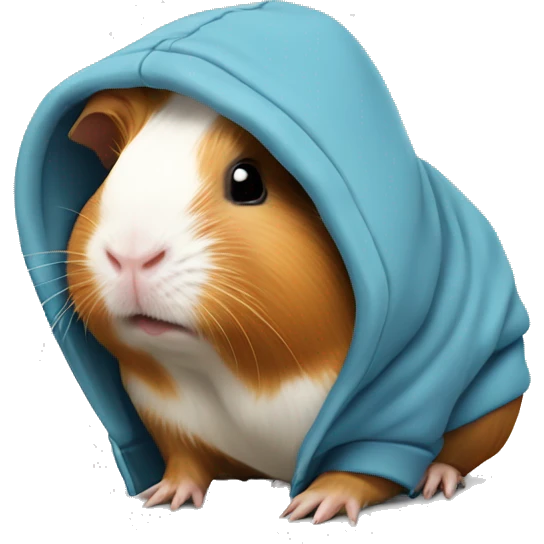 Guinea pig wearing a hoodie emoji