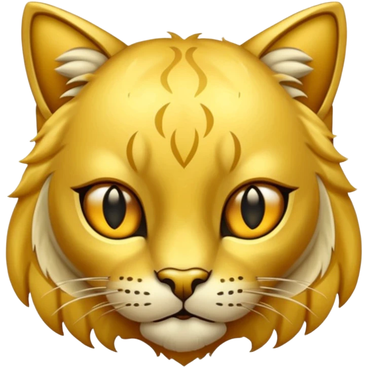 León sobre lingote dorado emoji