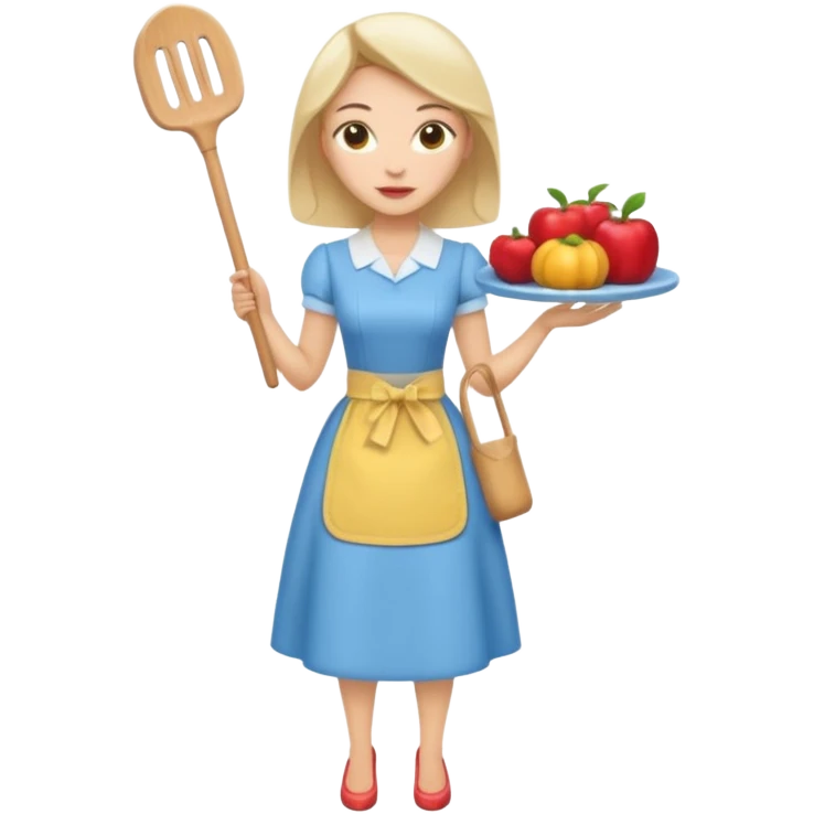 ligth woman wearing housewife clothes full body  emoji