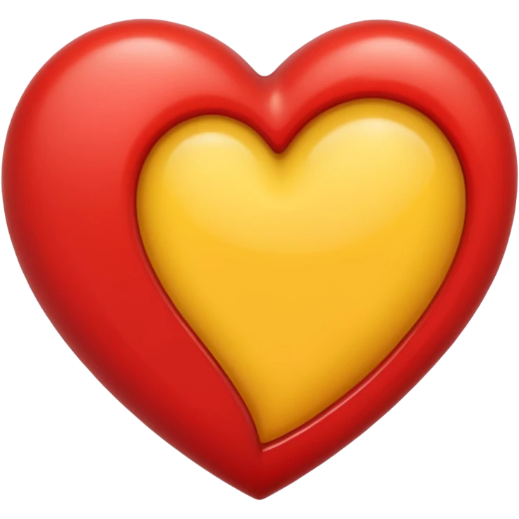 Yarısı Sarı yarısı kırmızı kalp emoji