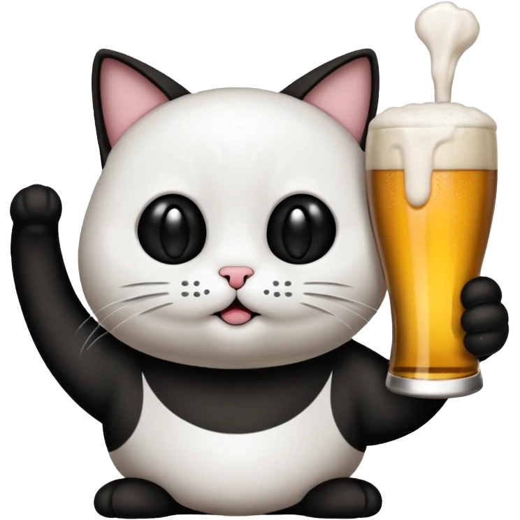 Un chat qui boit une bière emoji