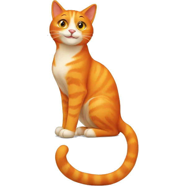 an orange cat with a mischievous smile emoji