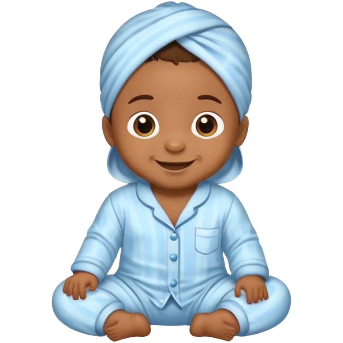 Brownskin baby with a pyjama  emoji
