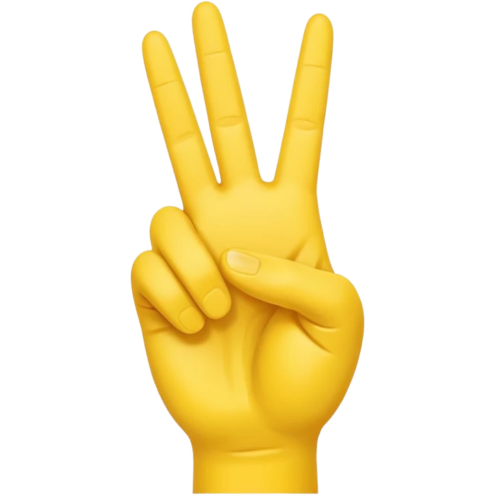 Right yellow hand
Peace sign but with thumb extended out  emoji