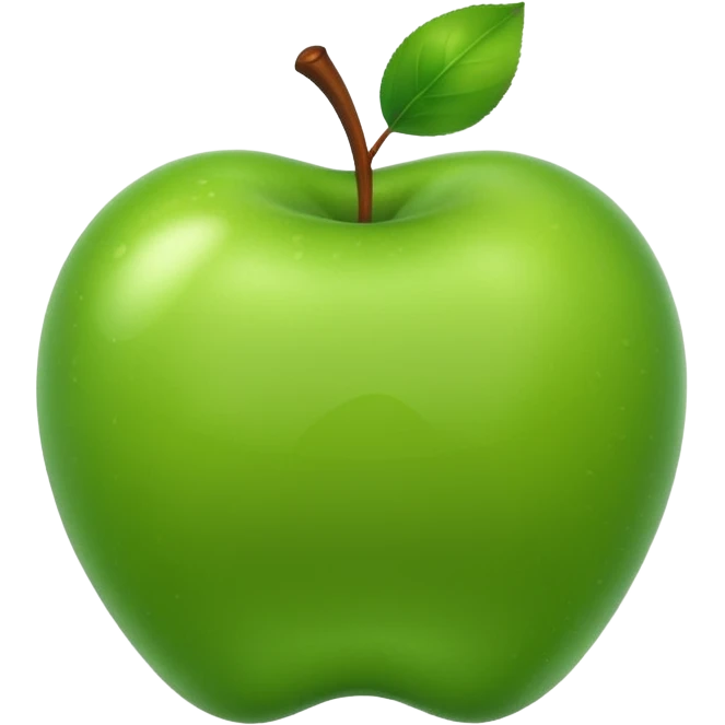 create a happy green apple emoji