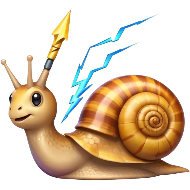 cute snail with a lightning bolt shell emoji emoji