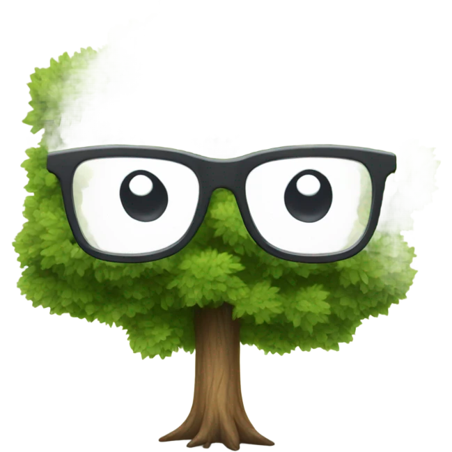 Tree with glasses emoji