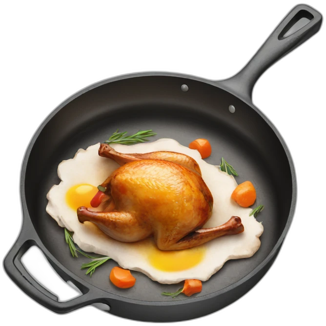 turkey in oil-filled frying pan emoji