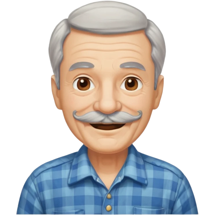 mustached elderly man with vintage shirt emoji