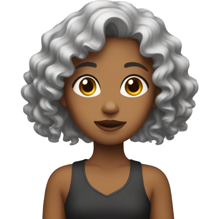 girl with wavy hair emoji