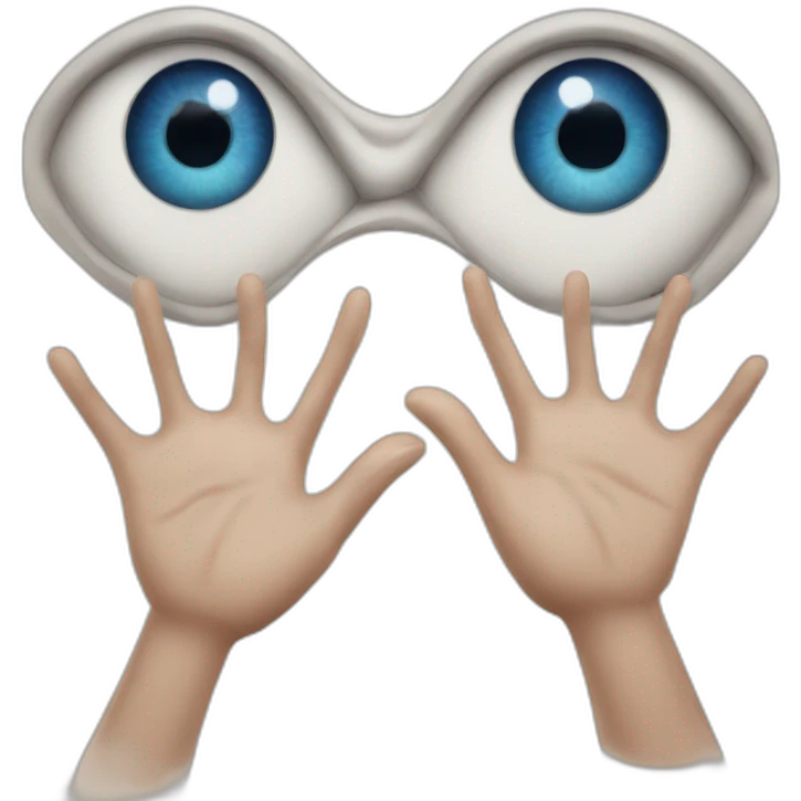 Two hands with Evil eye emoji