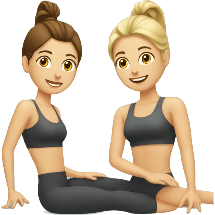 Dos amigas haciendo pilates  emoji
