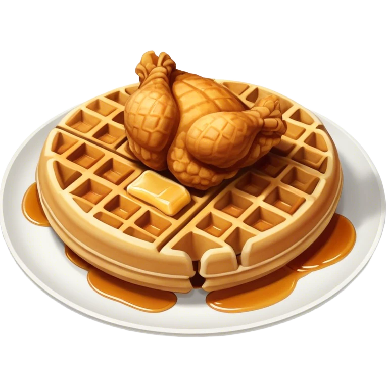 Chicken and waffles  emoji