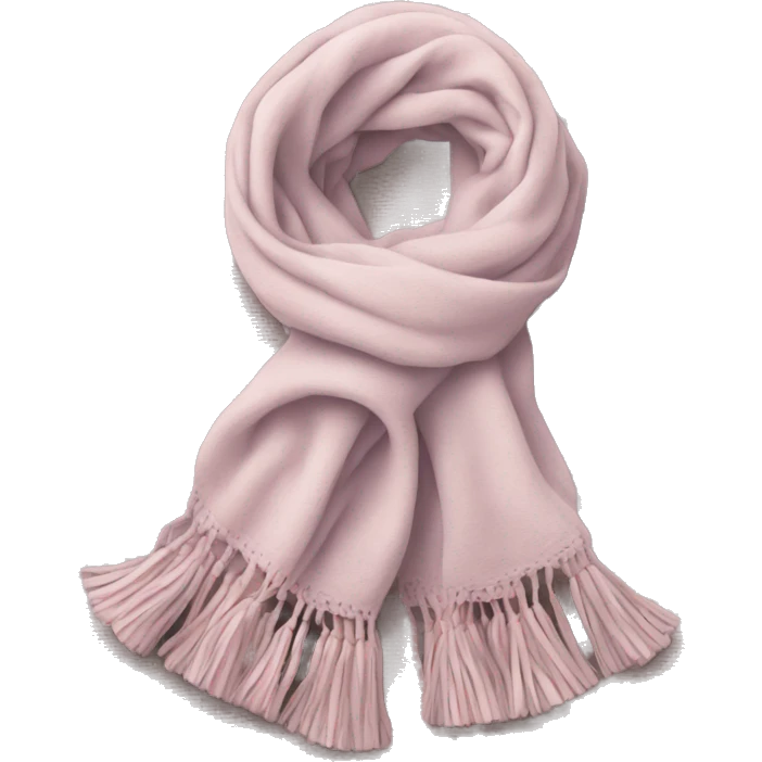 Scarf: pastel color, with a cozy texture, and tassels on the ends of the scarf. emoji