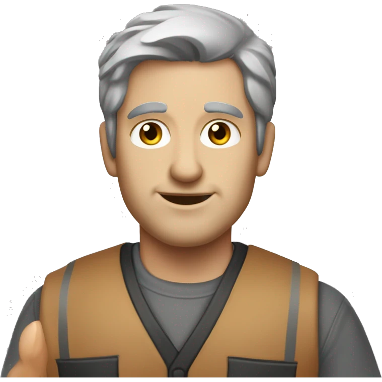 Woodworker caucasian gray and black hair emoji