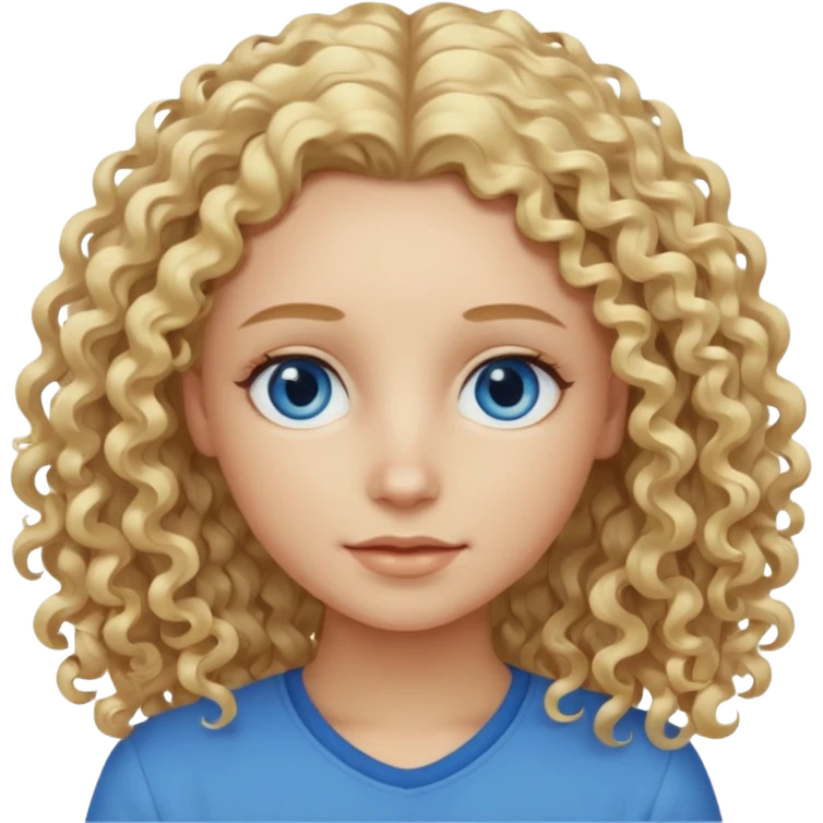 Curly blond blue eyes. Long hair cool beige blond. Longer hair emoji