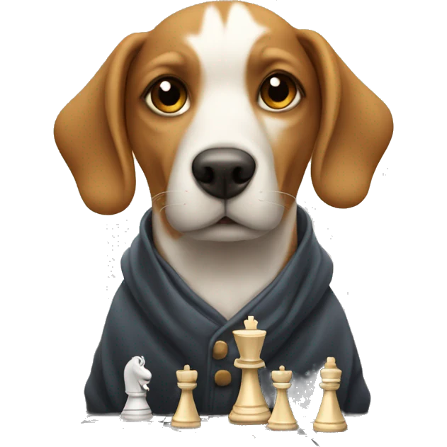 Dog playing chess emoji