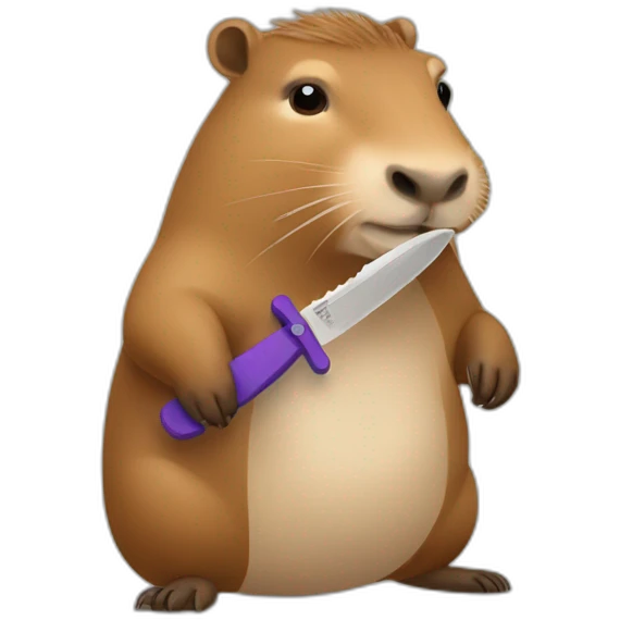 capybara holding a toy knife emoji