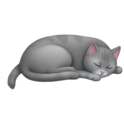 Grey cat sleeping on a pillow emoji