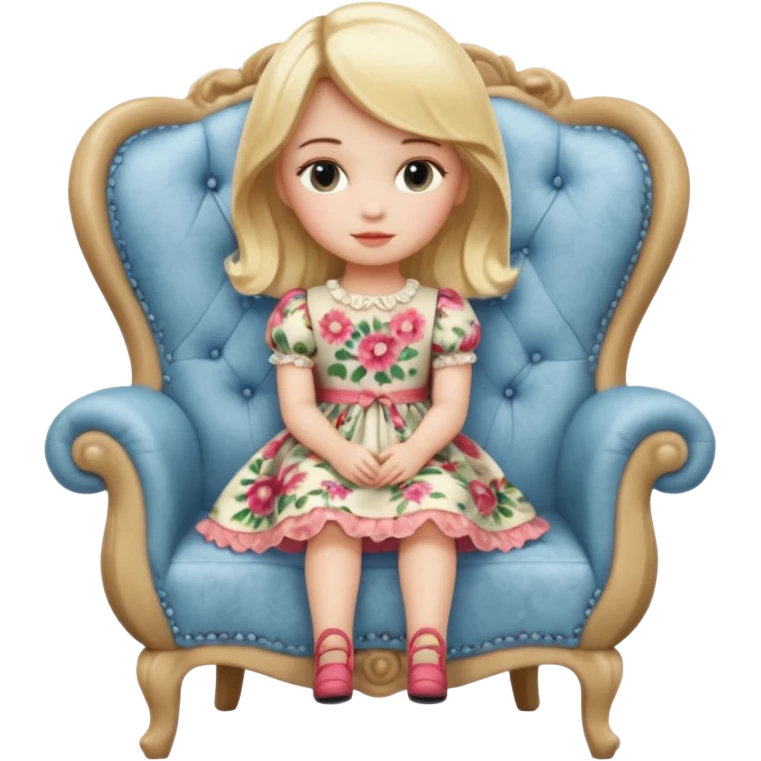 Blonde Doll Sitting On The Chair emoji