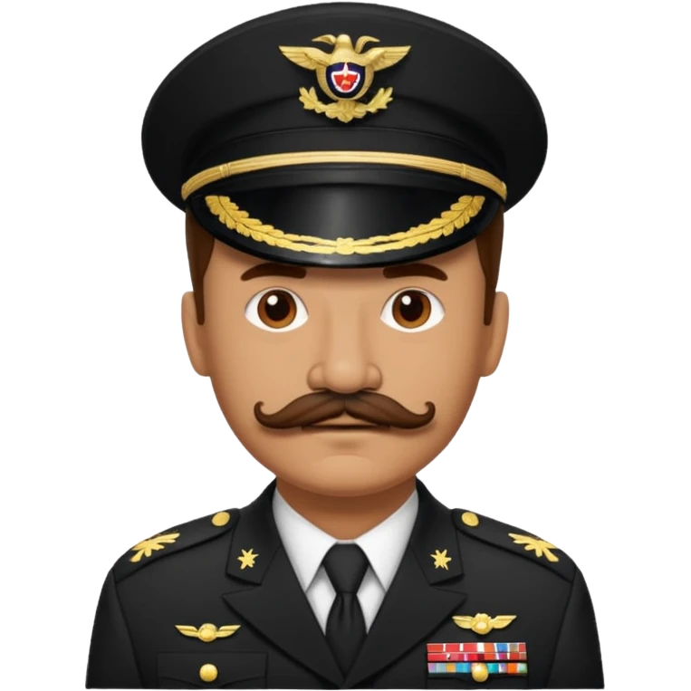Military general with a tony chaplain mustache emoji